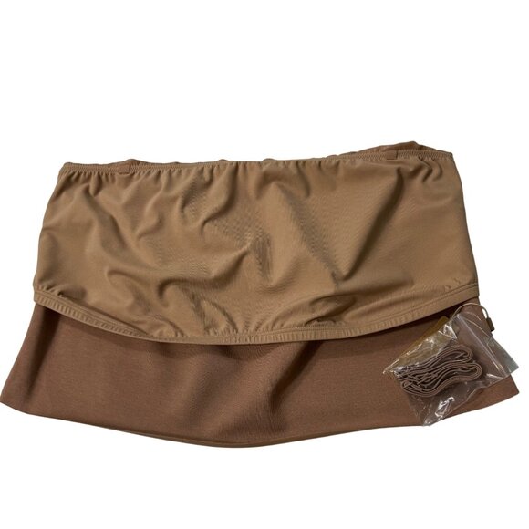 SKIMS Faux Leather Tube Top + Boot Cut Pant Set Sienna 3X - Picture 12 of 16